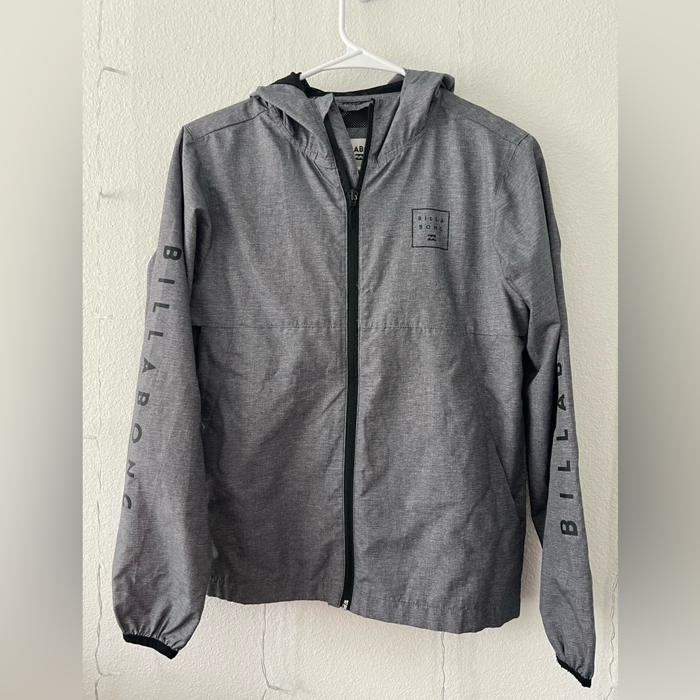 Boy's Billabong Transport Hooded Windbreaker | Medium | Grey